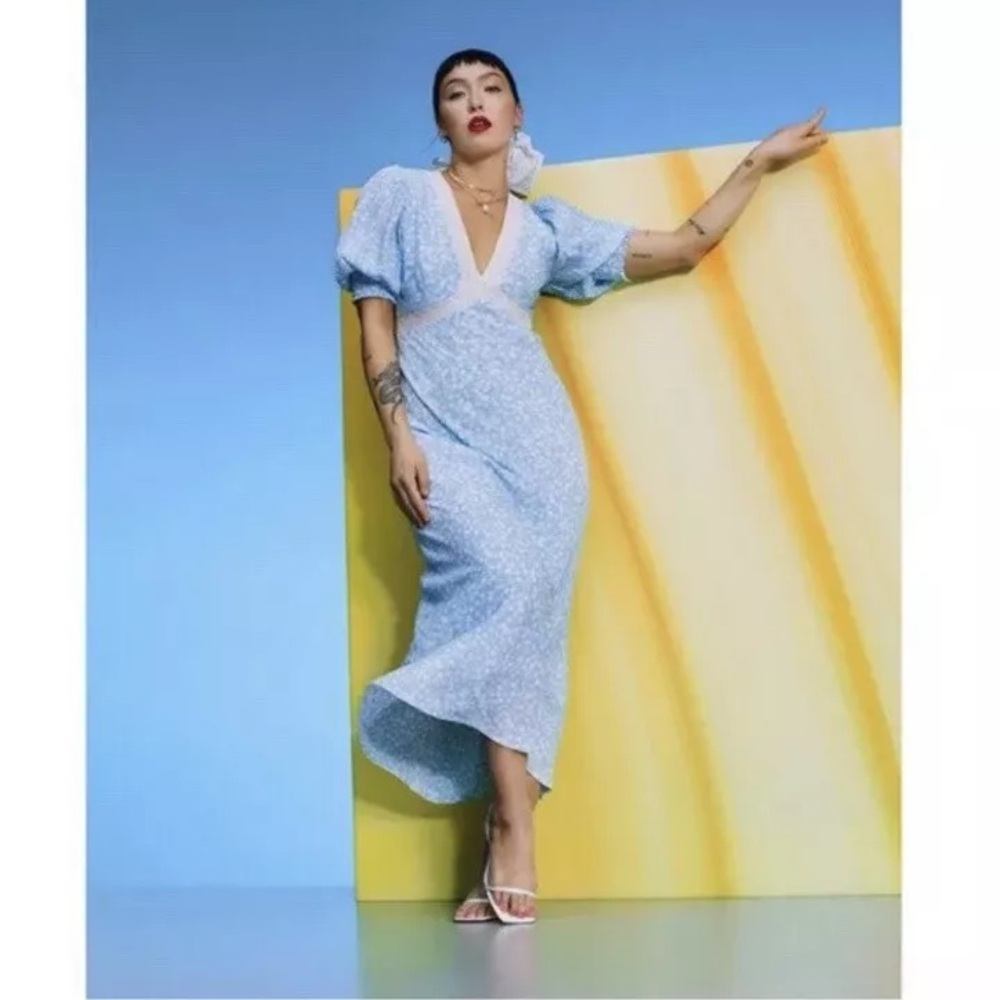 RIXOxTarget Light Blue Floral Midi Dress
